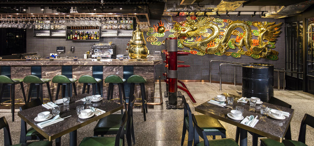 The bar at Dragon Noodles Academy 